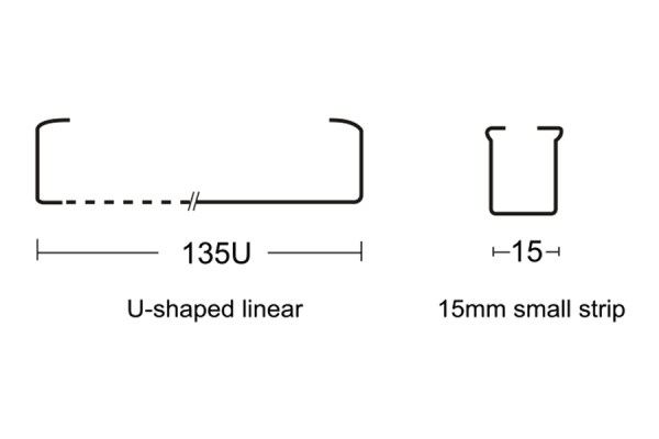 135mm U-shaped linear with 15mm small strip